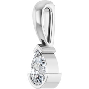 14K White Gold 1/5 CT Natural Diamond Pendant