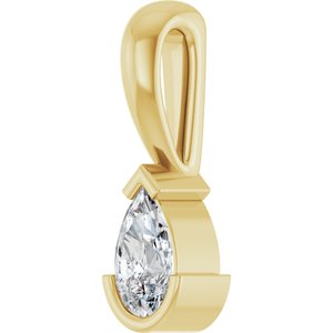 14K Yellow Gold 1/5 CT Natural Diamond Pendant