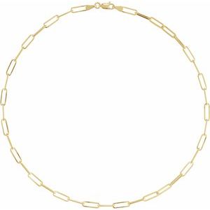 18K Yellow Gold-Plated Sterling Silver 3.85 mm Paperclip-Style 16" Chain