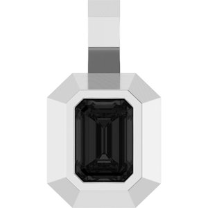 Platinum Natural Black Onyx Pendant