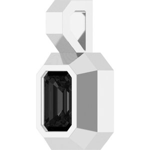 Sterling Silver Natural Black Onyx Pendant