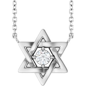 Sterling Silver 1/10 CT Lab-Grown Diamond 16" Necklace