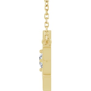 14K Yellow Gold 1/10 CT Natural Diamond 16" Necklace
