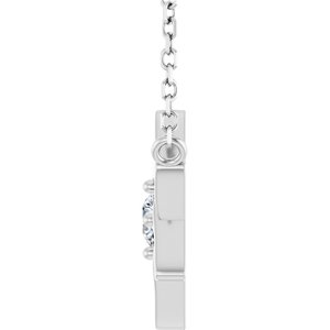 14K White Gold 1/10 CT Lab-Grown Diamond 16" Necklace