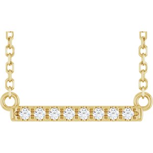 14K Yellow Gold .06 CTW Lab-Grown Diamond Bar 16" Necklace