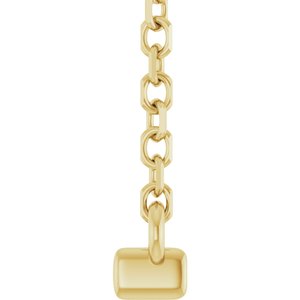 14K Yellow Gold .06 CTW Natural Diamond Bar 16" Necklace