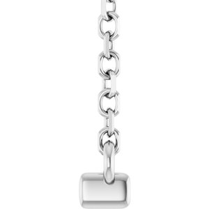 Platinum .06 CTW Natural Diamond Bar 16" Necklace