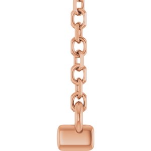 14K Rose Gold .06 CTW Natural Diamond Bar 16" Necklace