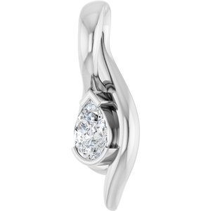 Platinum 1/6 CT Lab-Grown Diamond Freeform Pendant