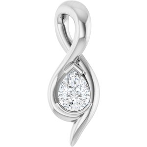 Platinum 1/6 CT Lab-Grown Diamond Freeform Pendant