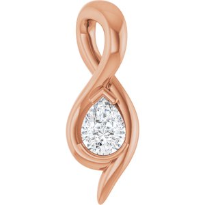 14K Rose Gold 1/6 CT Natural Diamond Freeform Pendant