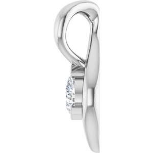 Sterling Silver 1/6 CT Natural Diamond Freeform Pendant