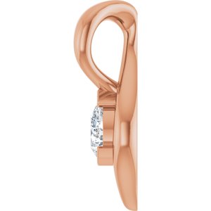 14K Rose Gold 1/6 CT Lab-Grown Diamond Freeform Pendant