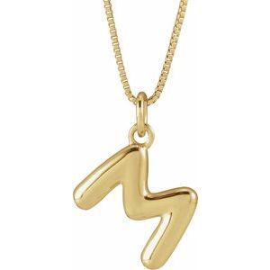 Bubble Initial Necklace or Pendant