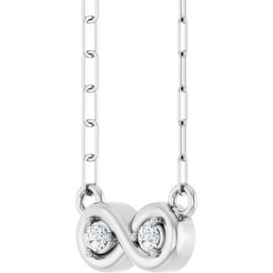 14K White Gold .06 CTW Natural Diamond Infinity-Inspired 18" Necklace