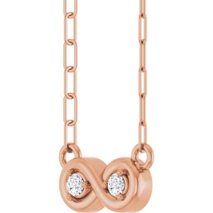 14K Rose Gold .06 CTW Natural Diamond Infinity-Inspired 18" Necklace