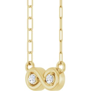 14K Yellow Gold .06 CTW Lab-Grown Diamond Infinity-Inspired 18" Necklace