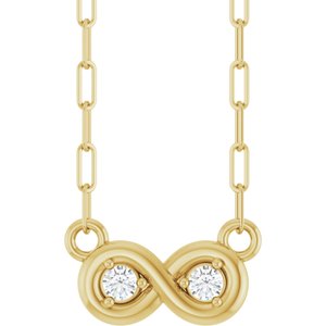 14K Yellow Gold .06 CTW Natural Diamond Infinity-Inspired 18" Necklace