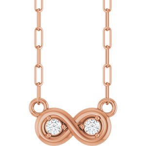 14K Rose Gold .06 CTW Lab-Grown Diamond Infinity-Inspired 18" Necklace