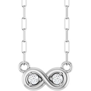 14K White Gold .06 CTW Natural Diamond Infinity-Inspired 18" Necklace
