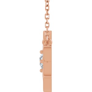 14K Rose Gold 1/10 CT Lab-Grown Diamond Star of David 18" Necklace