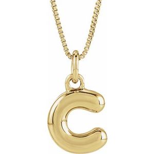 Bubble Initial Necklace or Pendant