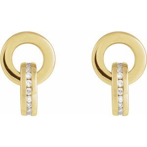 14K Yellow Gold 1/6 CTW Natural Diamond Drop Earrings – image 2