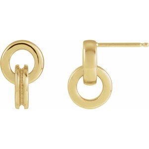 14K Yellow Gold 1 mm Round Drop Earring Mounting