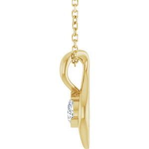 14K Yellow Gold 1/6 CT Lab-Grown Diamond Freeform 18" Necklace