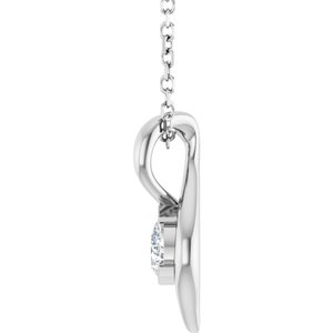 Sterling Silver 1/6 CT Lab-Grown Diamond Freeform 18" Necklace