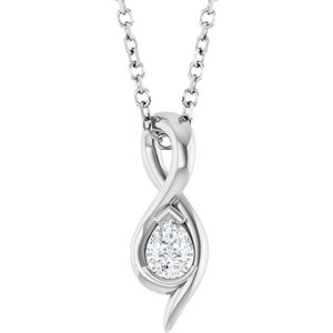 Platinum 1/6 CT Lab-Grown Diamond Freeform 18" Necklace