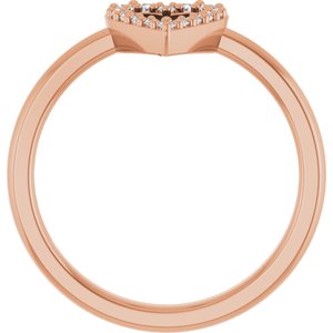 14K Rose Gold 1/8 CTW Lab-Grown Diamond Heart Ring