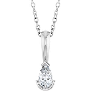 Platinum 1/5 CT Natural Diamond 16-18" Necklace