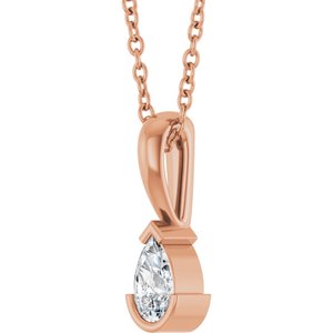 14K Rose Gold 1/5 CT Natural Diamond 16-18" Necklace