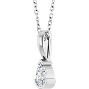 Sterling Silver 1/5 CT Natural Diamond 16-18" Necklace
