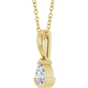 14K Yellow Gold 1/5 CT Natural Diamond 16-18" Necklace