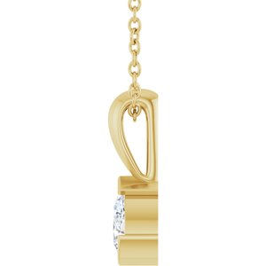 14K Yellow Gold 1/5 CT Natural Diamond 16-18" Necklace