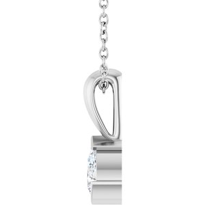 Sterling Silver 1/5 CT Natural Diamond 16-18" Necklace