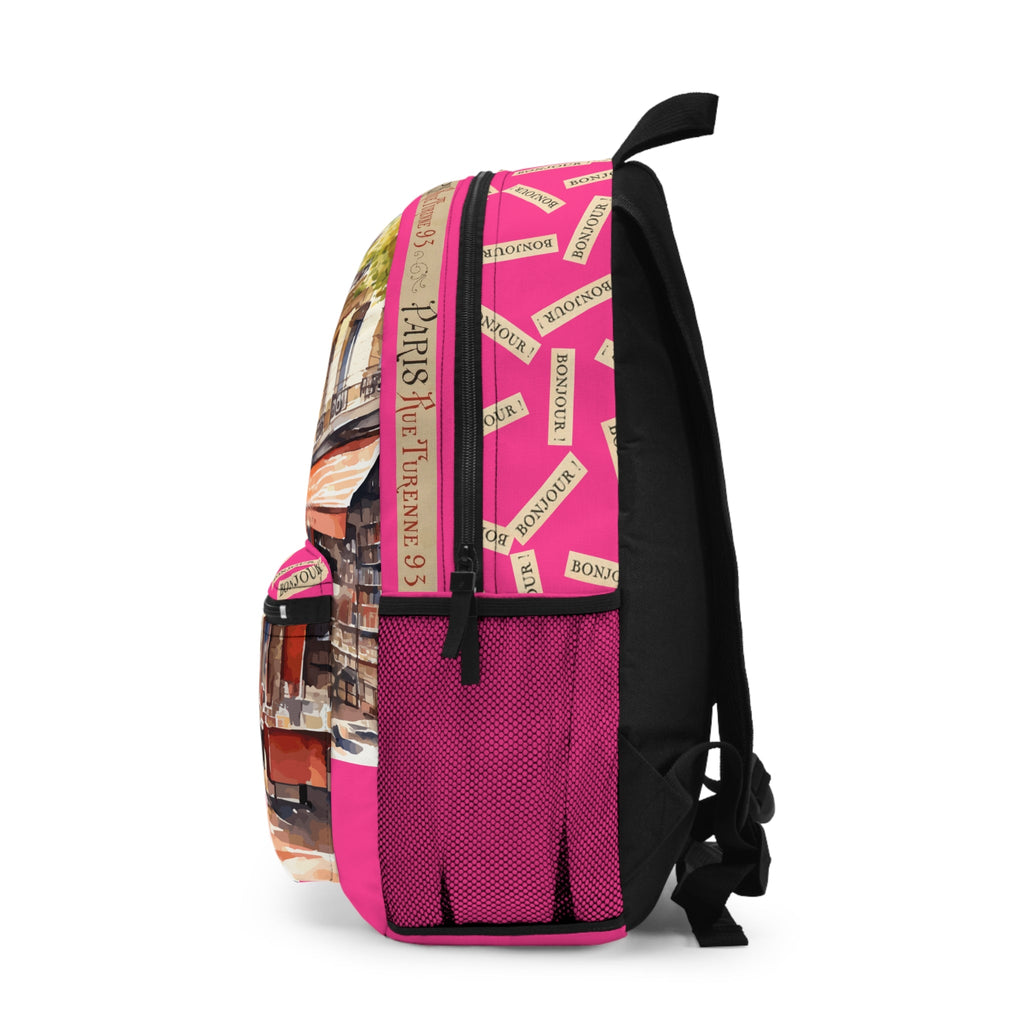 Parisian Street Art Backpack, Trendy School Bag, Travel Backpack, Vibrant Paris Design Bookbag, Unique Gift for Students