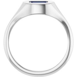 Sterling Silver Natural Tanzanite Signet Ring