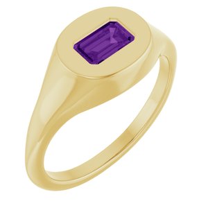 Solitaire Signet Ring