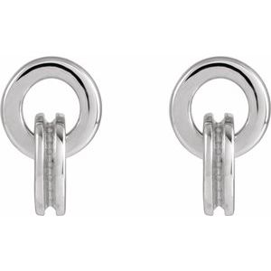 14K White Gold 1 mm Round Drop Earring Mounting – image 2