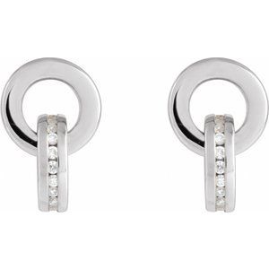 14K White Gold 1/6 CTW Natural Diamond Drop Earrings – image 2