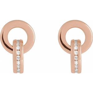 14K Rose Gold 1/6 CTW Lab-Grown Diamond Drop Earrings