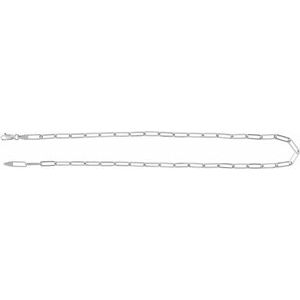 14K White 3.85 mm Paperclip-Style 20" Chain