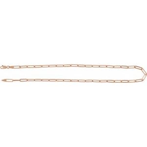 14K Rose 3.85 mm Paperclip-Style 20" Chain