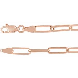 14K Rose 3.85 mm Paperclip-Style 20" Chain