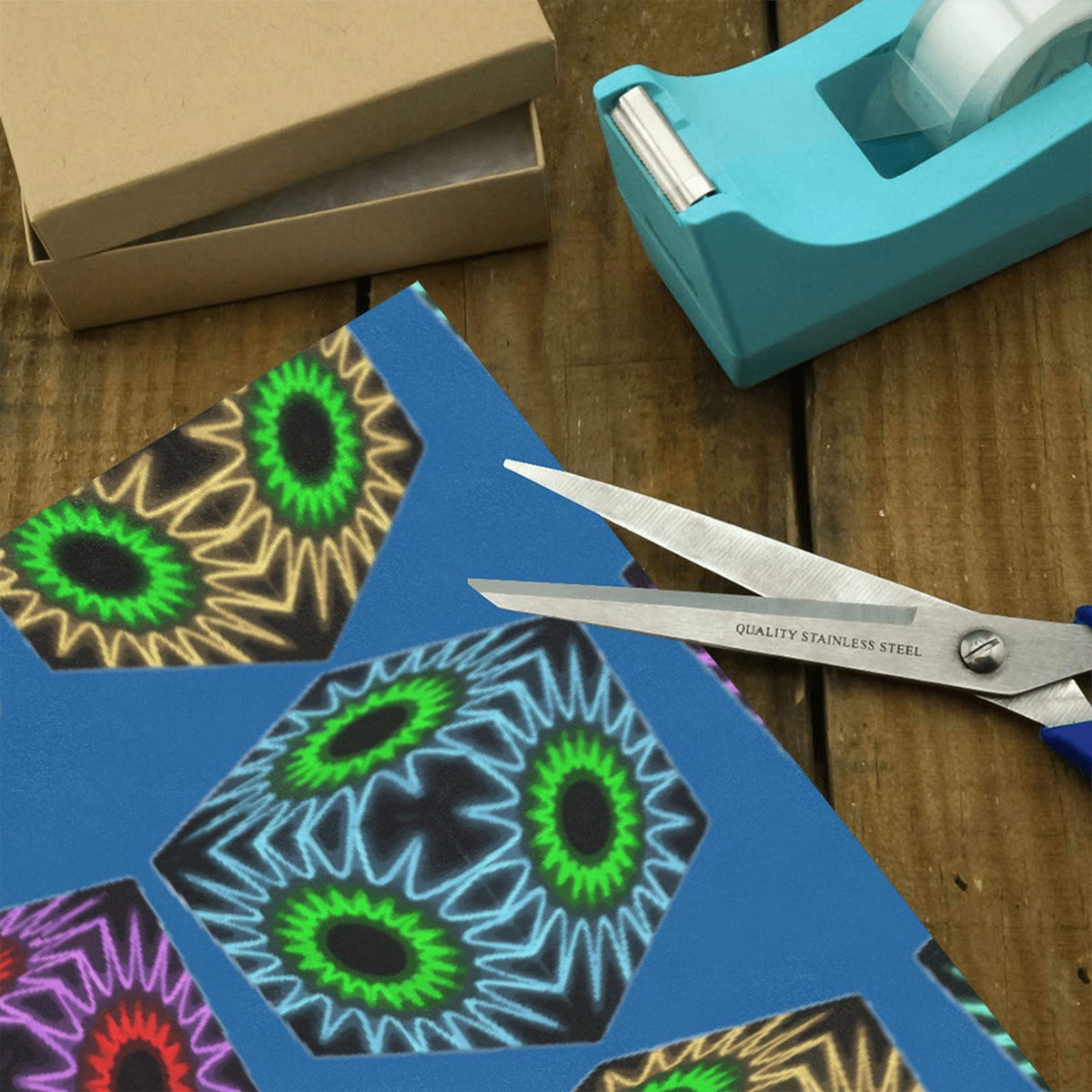 Colorful Cubes 2 Rolls of Gift Wrapping Paper (Made in USA)