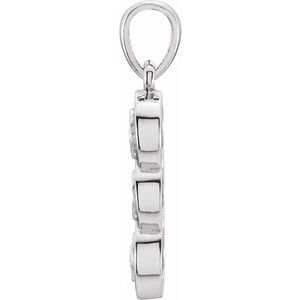 14K White Gold 1/4 CTW Natural Diamond Three-Stone Pendant