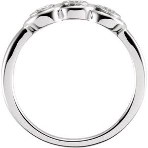 14K White Gold 1/3 CTW Natural Diamond Three-Stone Ring